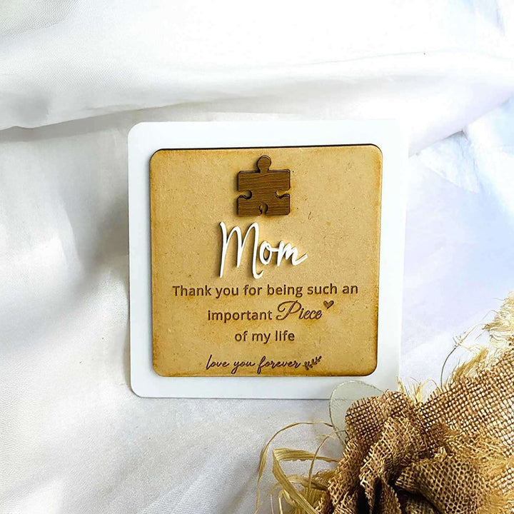 Handmade Puzzle Theme MDF Wood Decorative Plaque For Mothers