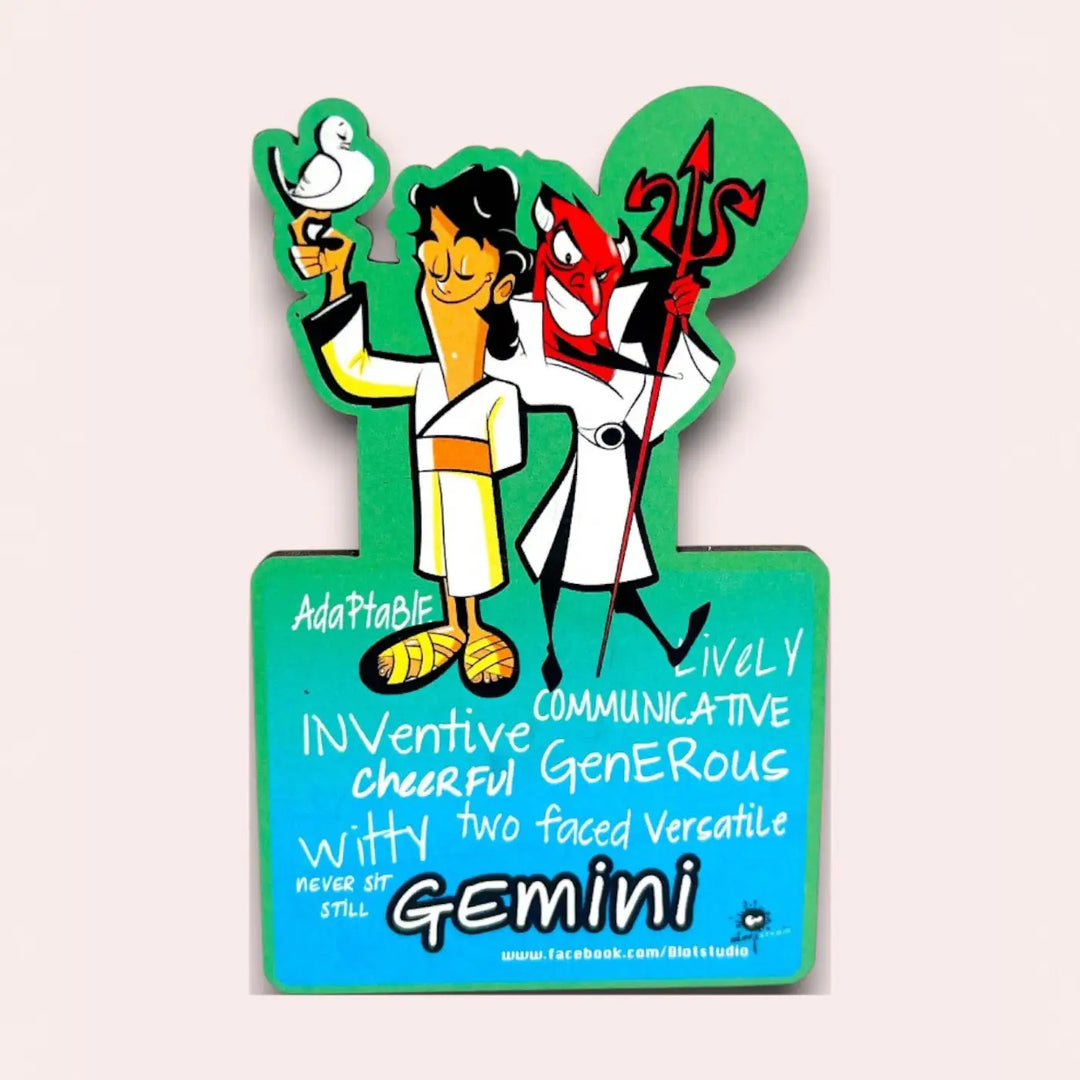 Printed Gemini Zodiac Sign MDF Wood Fridge Magnet