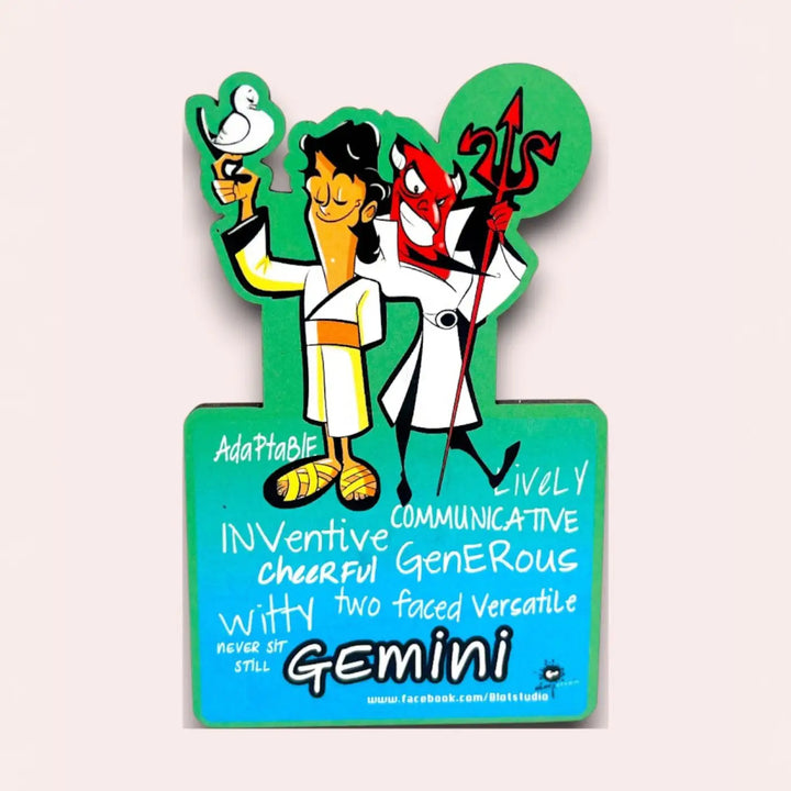 Printed Gemini Zodiac Sign MDF Wood Fridge Magnet