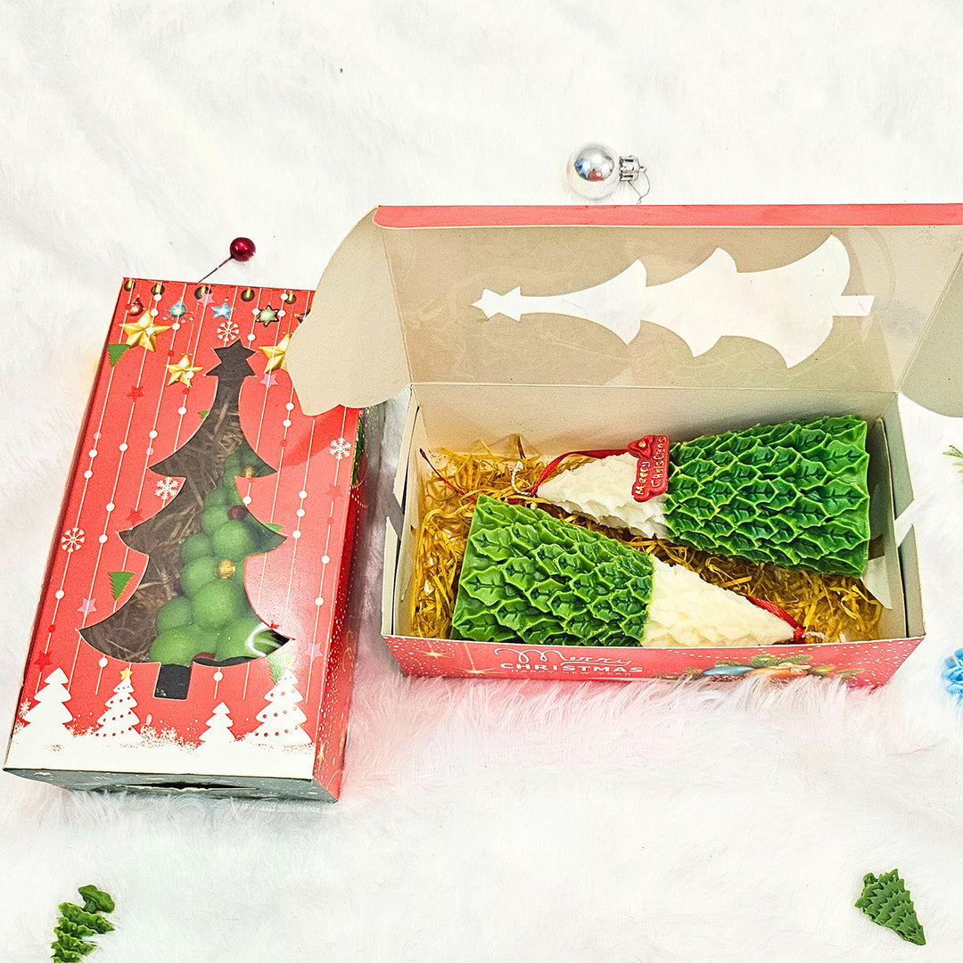 2 pc | Handmade Christmas Tree Soy Wax Candles