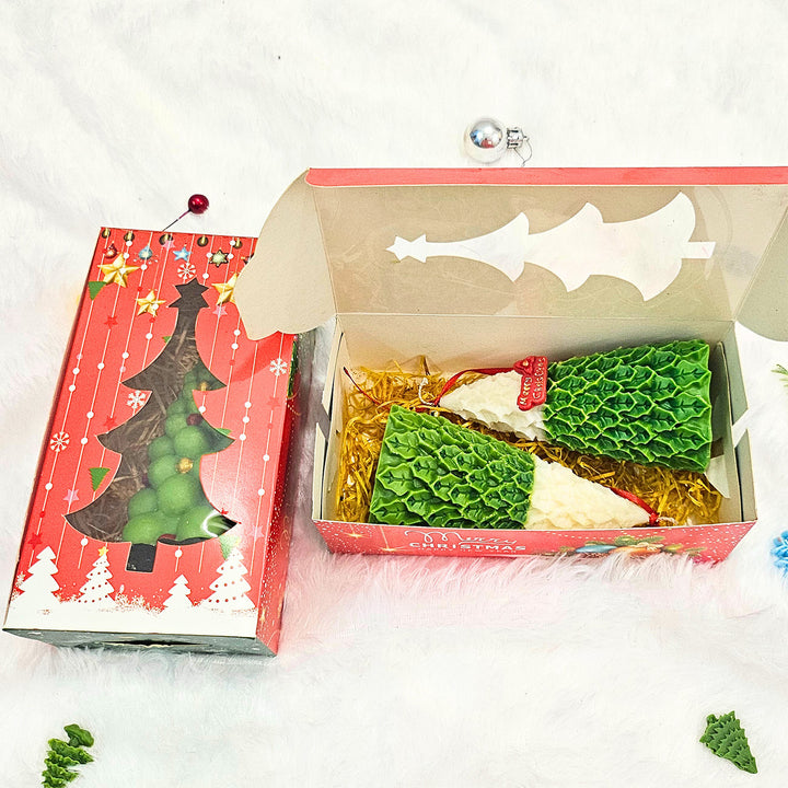 2 pc | Handmade Christmas Tree Soy Wax Candles