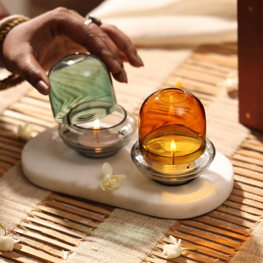 Durable Dome Shaped Glass Tealight Holder