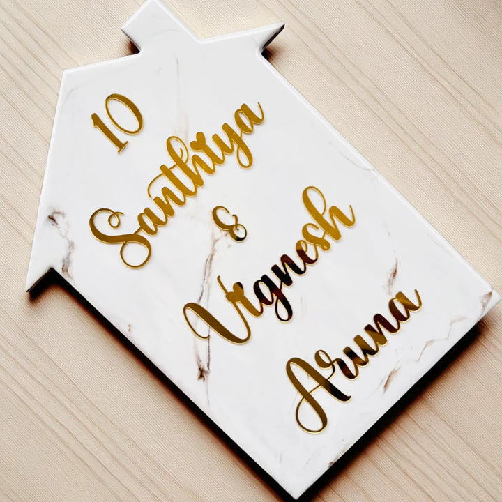 Personalized White House Shaped Resin Name Plate
