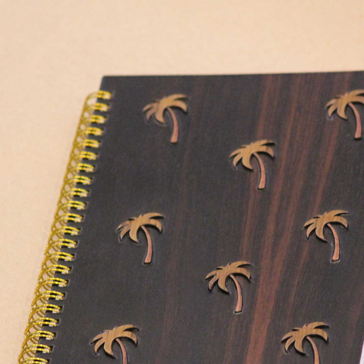 Handmade Palm Tree Notebook A5 Size | Spiral Bound | 100 Plain Pages