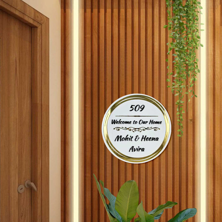 Personalized Round Stylish Acrylic Name Plate