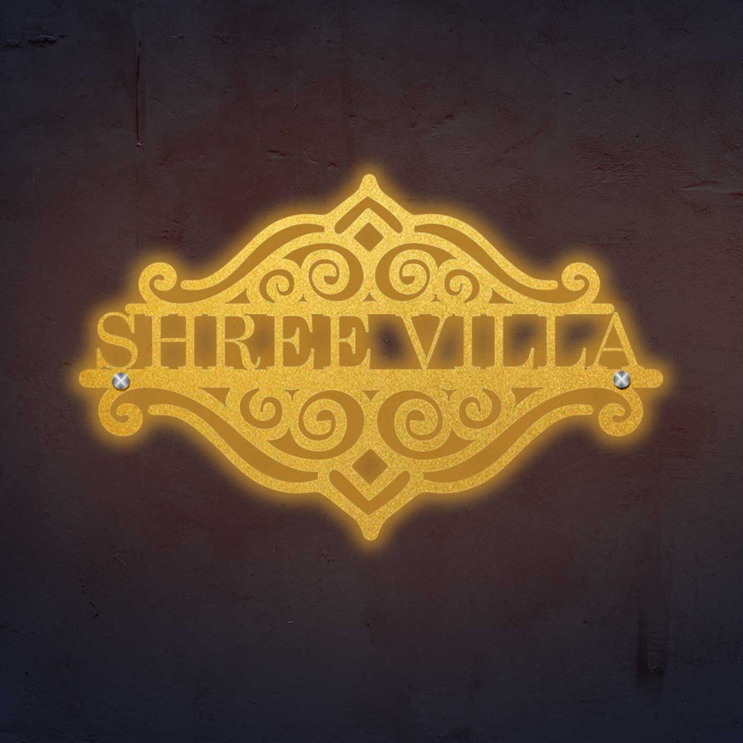 Personalized Laser Cut Sleek Design Steel Name Plate