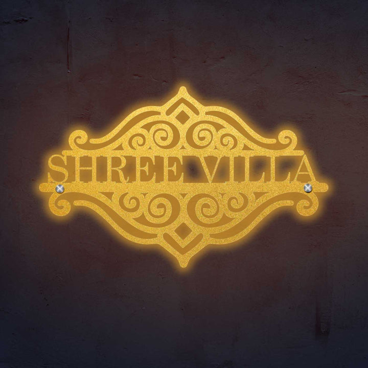 Personalized Laser Cut Sleek Design Steel Name Plate