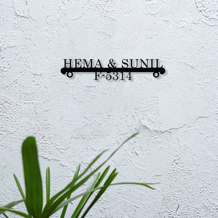 Personalized Laser Cut Elegant Design Steel Name Plate