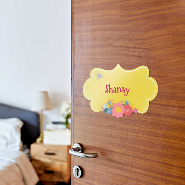 Personalized Enchanted Garden Theme Acrylic Kids Name Plate