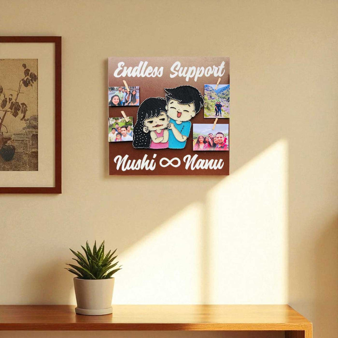 Photo Personalized Handmade String Art Endless Support Design MDF Wood Decorative Plaque