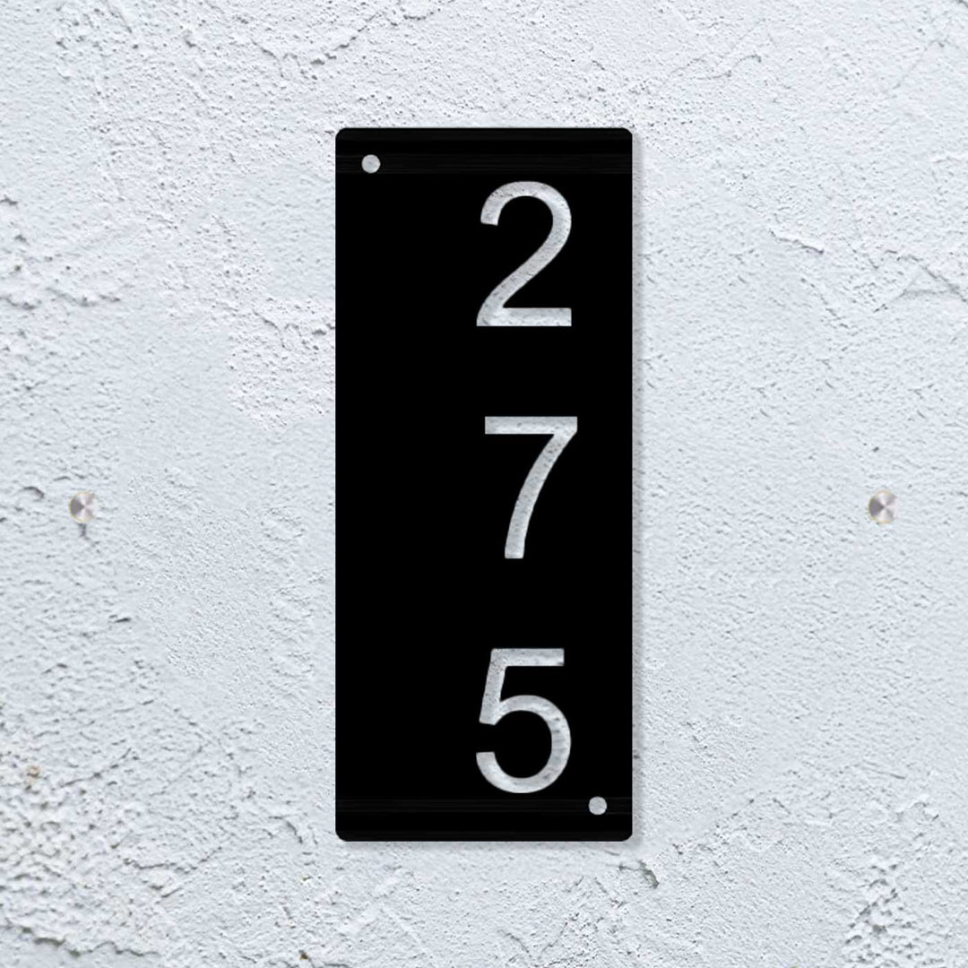 Personalized Laser Cut Minimalist Design Steel Vertical Name Plate