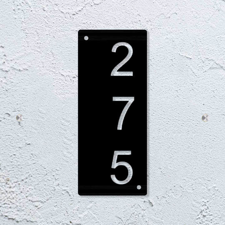 Personalized Laser Cut Minimalist Design Steel Vertical Name Plate