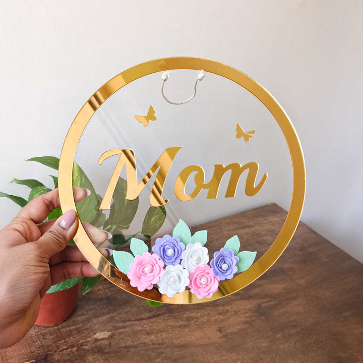 Handmade Mom Floral Theme Felt Hanging