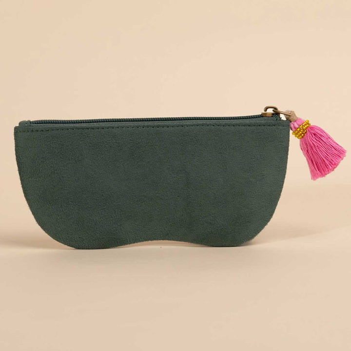 Handmade Embroidered Clara Pink Design Suede Sunglass Cover