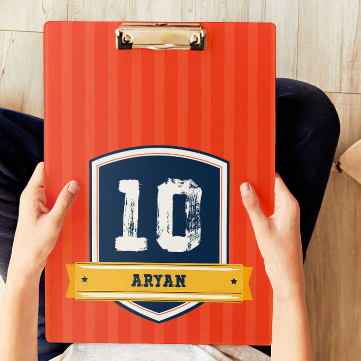 Personalized Jersey Number Theme Acrylic Clipboard