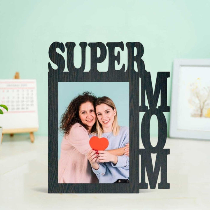 Photo Personalized "Super Mom" Wooden Decorative Plaque For Mothers