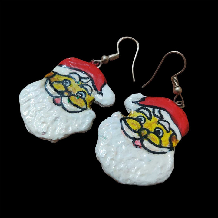 Handmade Santa Claus Clay Earrings | Secret Santa Gift Ideas