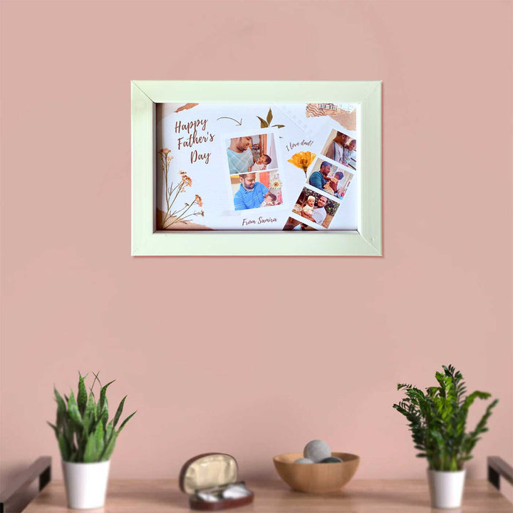 Photo Personalized "Happy Fathers Day" Wooden Framed Decorative Plaque For Fathers