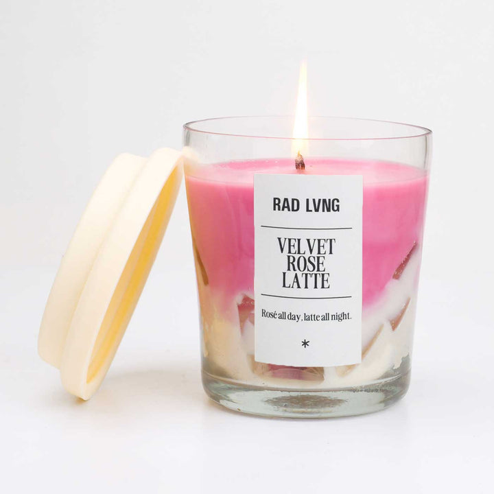 Hand Poured Velvet Rose Latte Grande Scented Soy Wax Candle