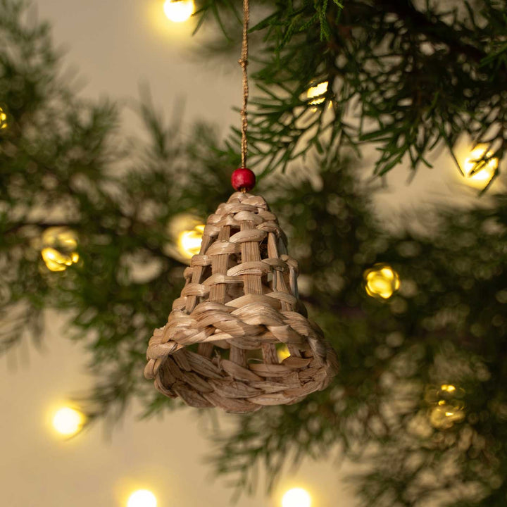 2 Pc | Handmade Banana Bark Bell Hanging Ornaments