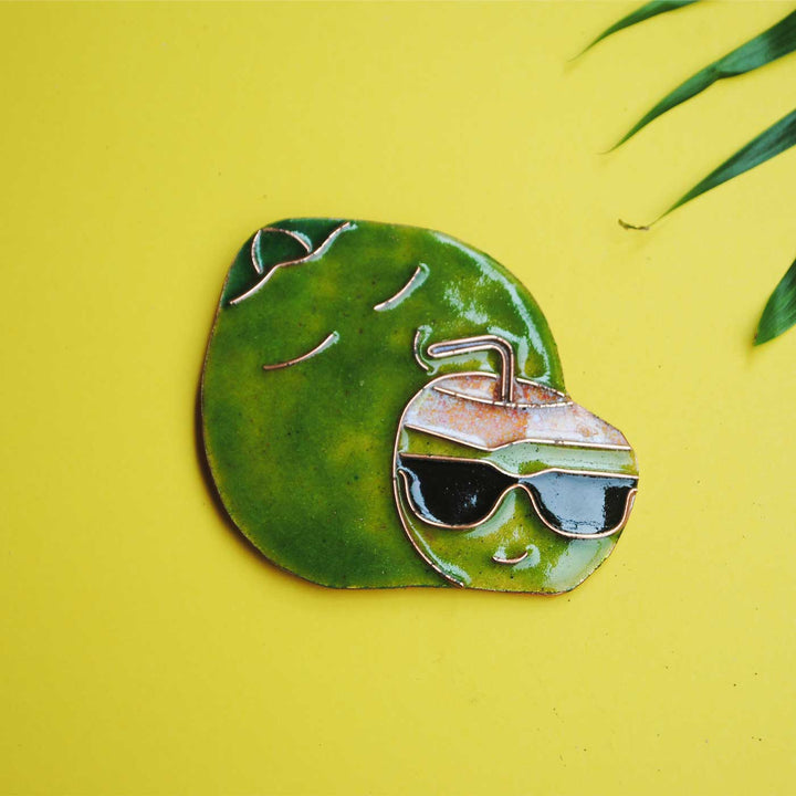 Handmade Coconut (Nareal) Copper Enamel Fridge Magnet