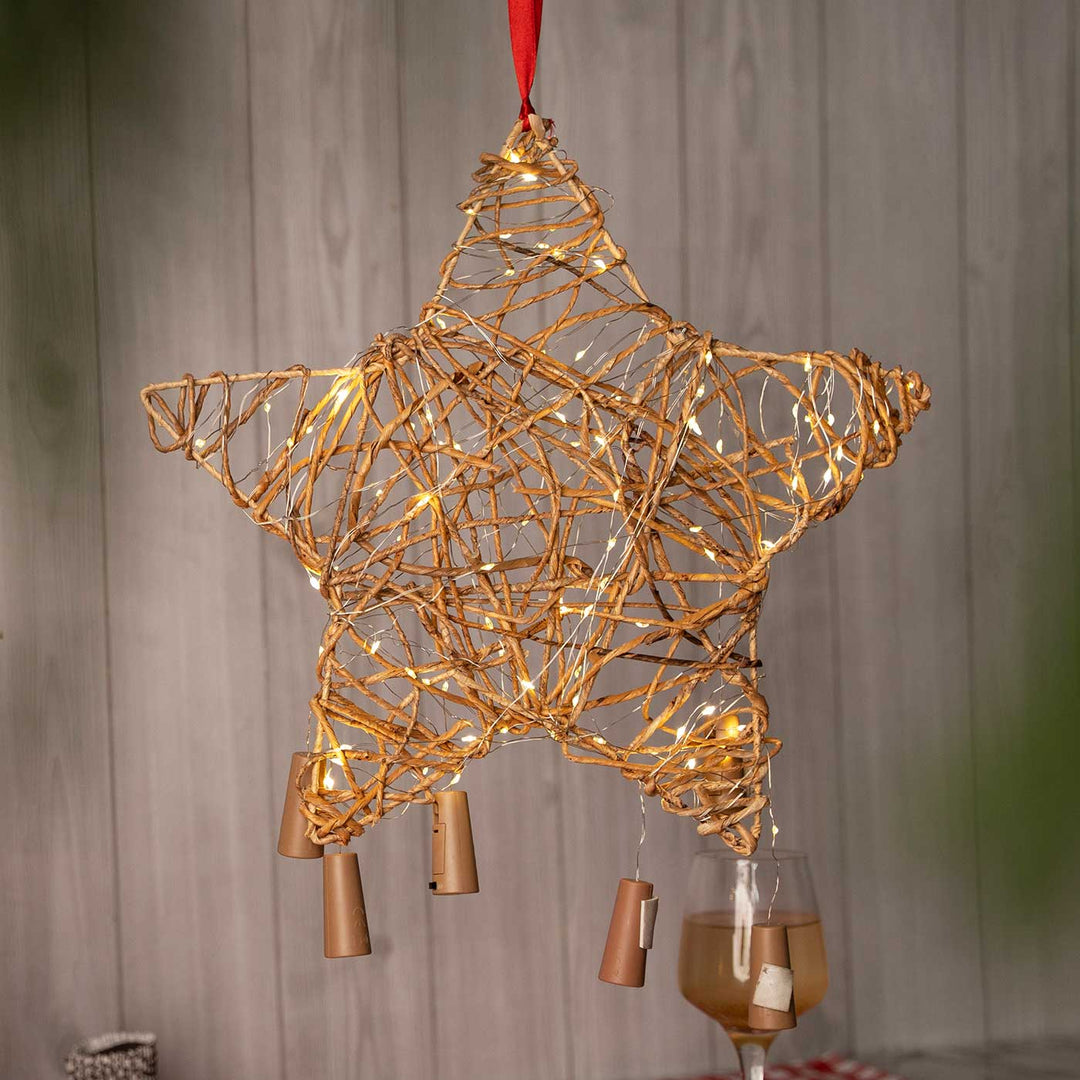 Handmade Banana Rope Hanging Christmas Star