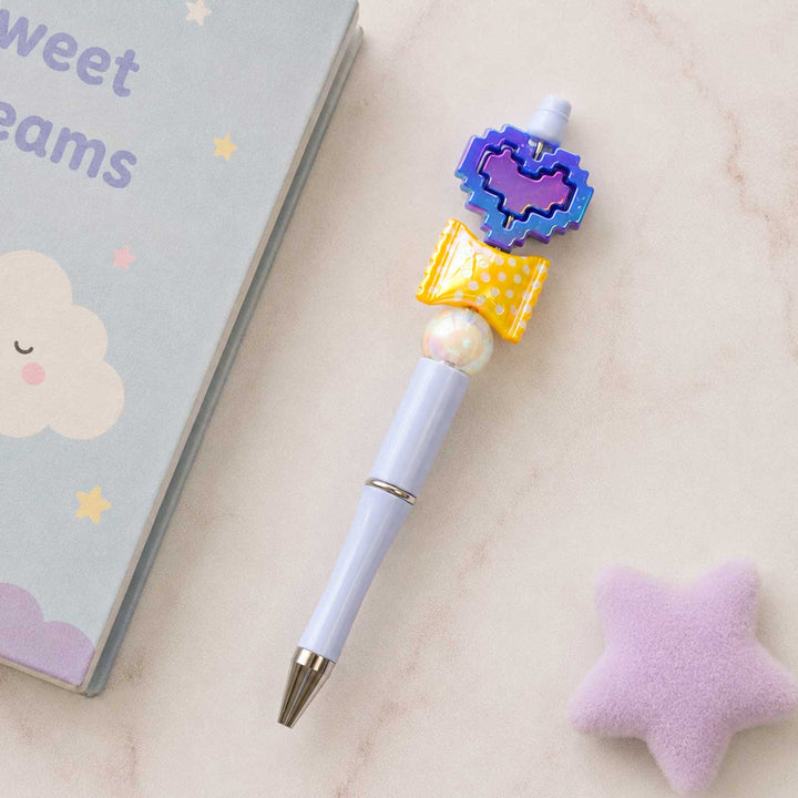 Cute Character "Purple Heart" Topper Pen For Kids