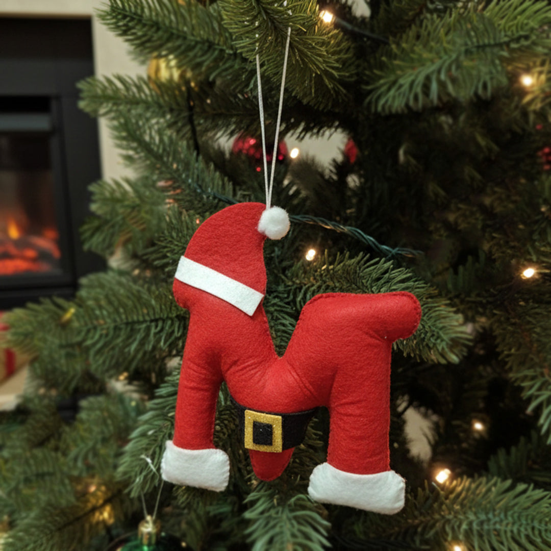 Personalized Handmade Christmas Theme Initial Ornament For Tree Decoration