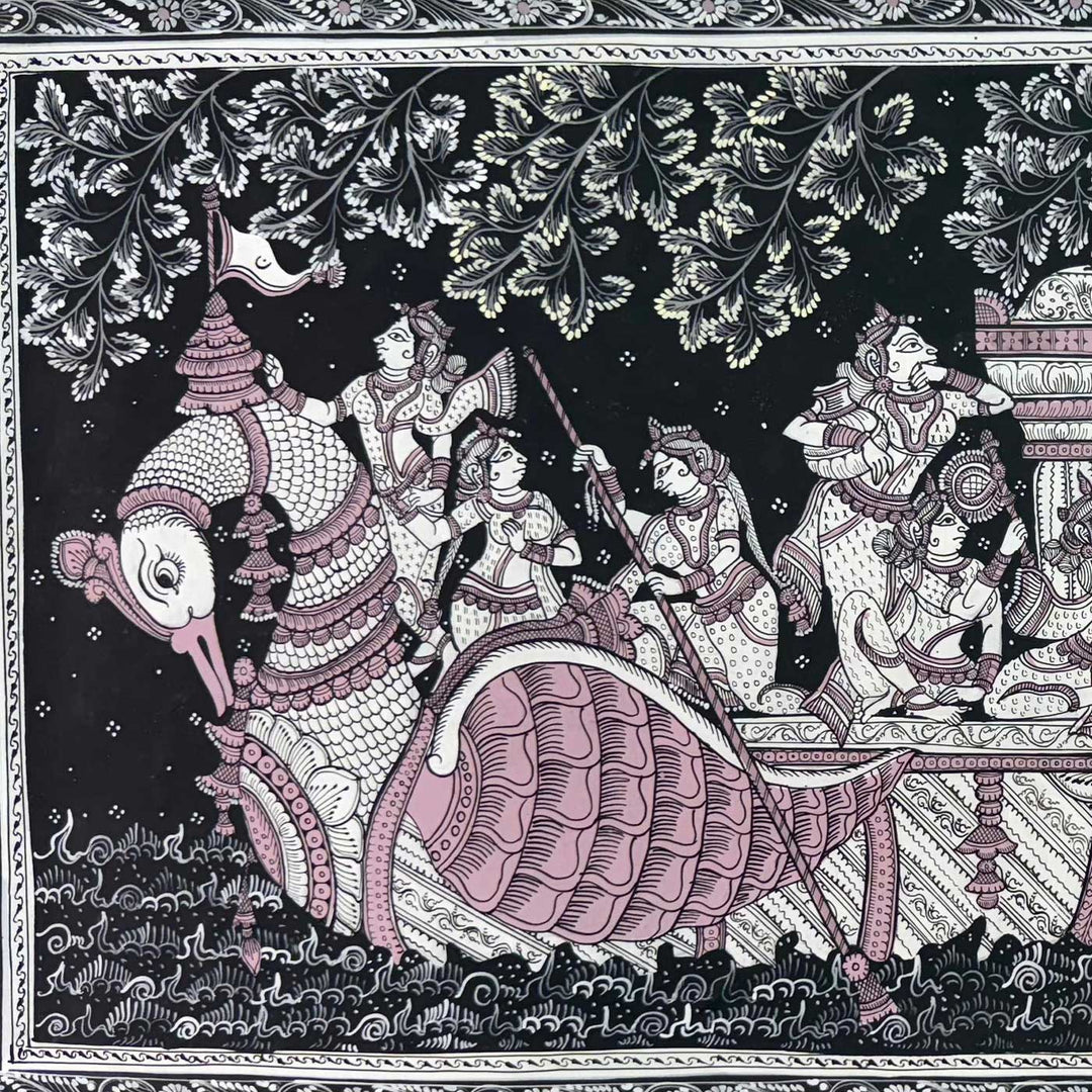 18 X 40 Inch | Handmade Canvas Naukavihaar Painting