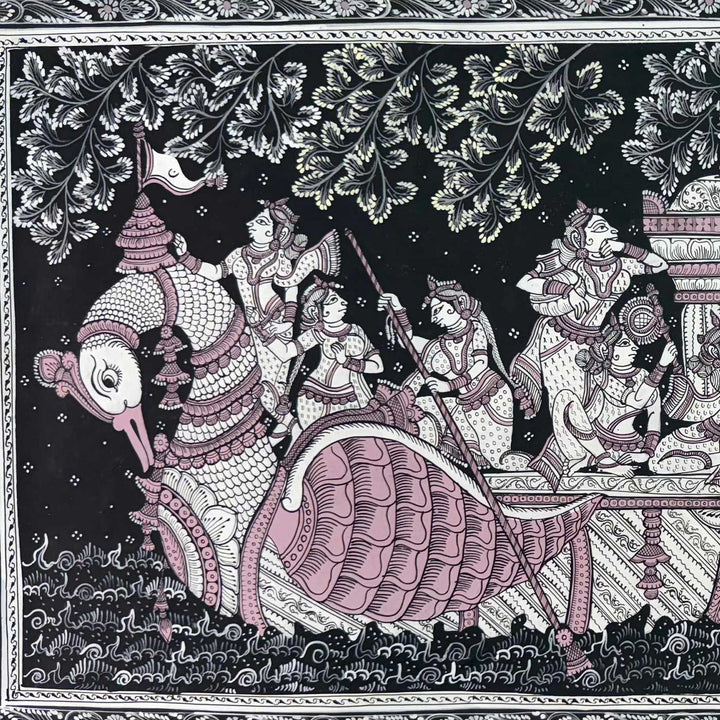 18 X 40 Inch | Handmade Canvas Naukavihaar Painting