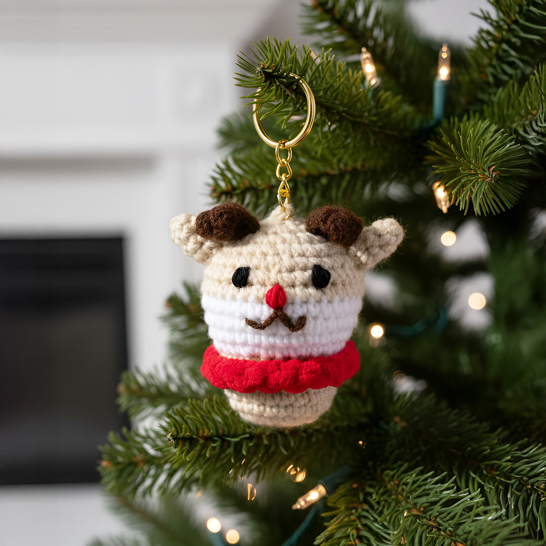 Handmade Crochet Reindeer Ornament For Christmas Decoration