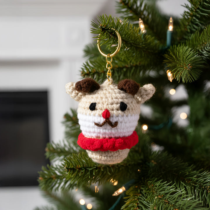 Handmade Crochet Reindeer Ornament For Christmas Decoration
