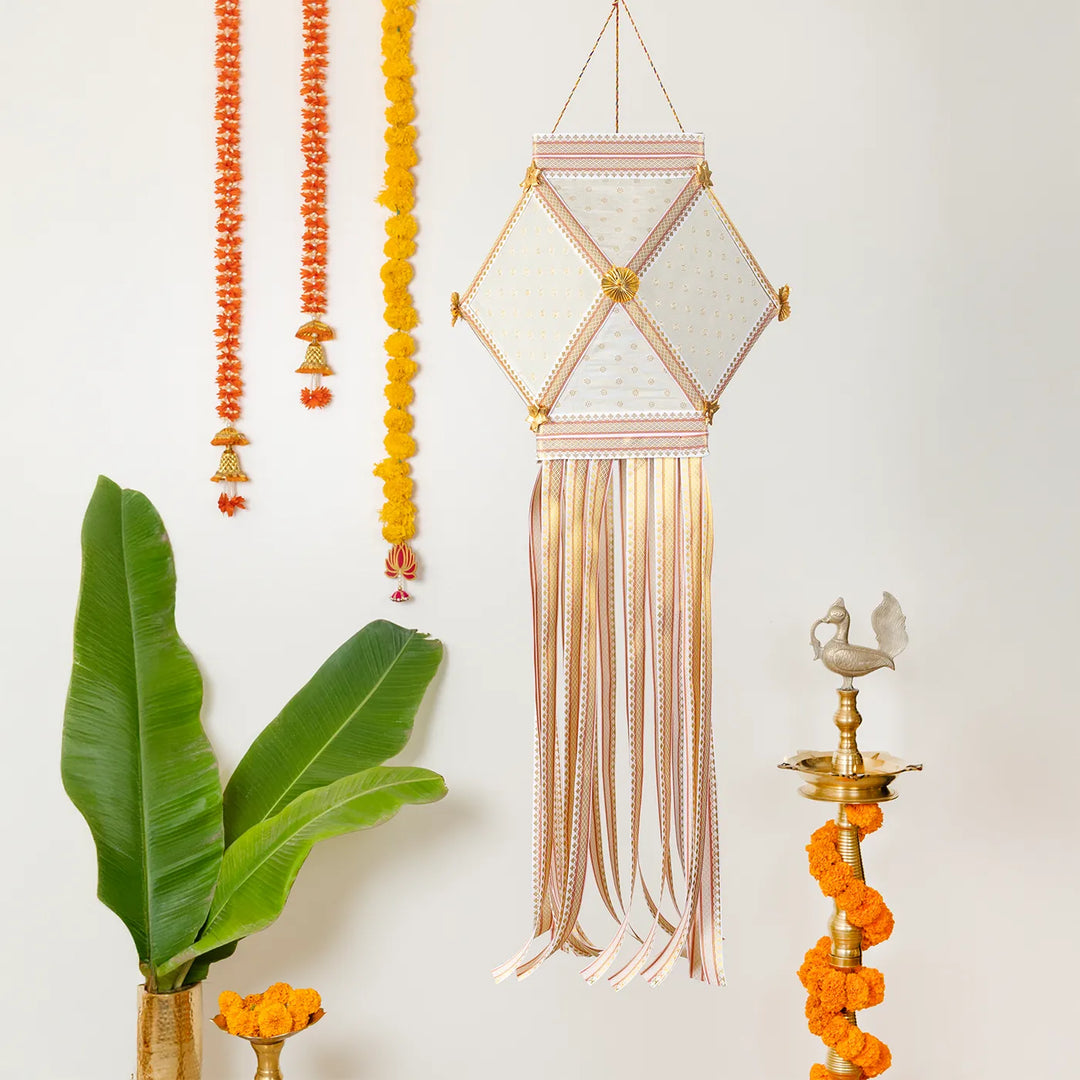 Handmade Decorative Nirmal Chanderi Premium Silk Fabric Akash Kandil/Lantern
