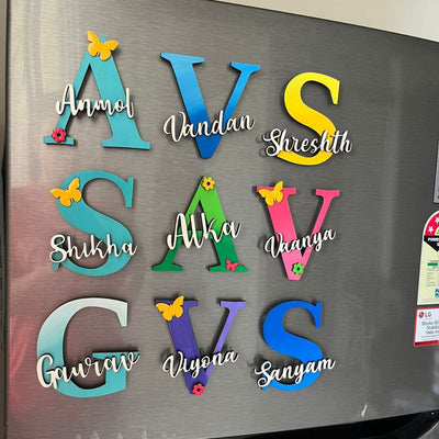 Handcrafted Personalized Name Initial Fridge Magnet