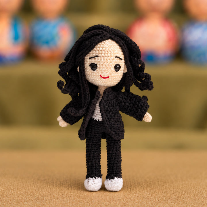Photo Personalized Handmade Lawyer Crochet Cotton Golu Doll For Gifting