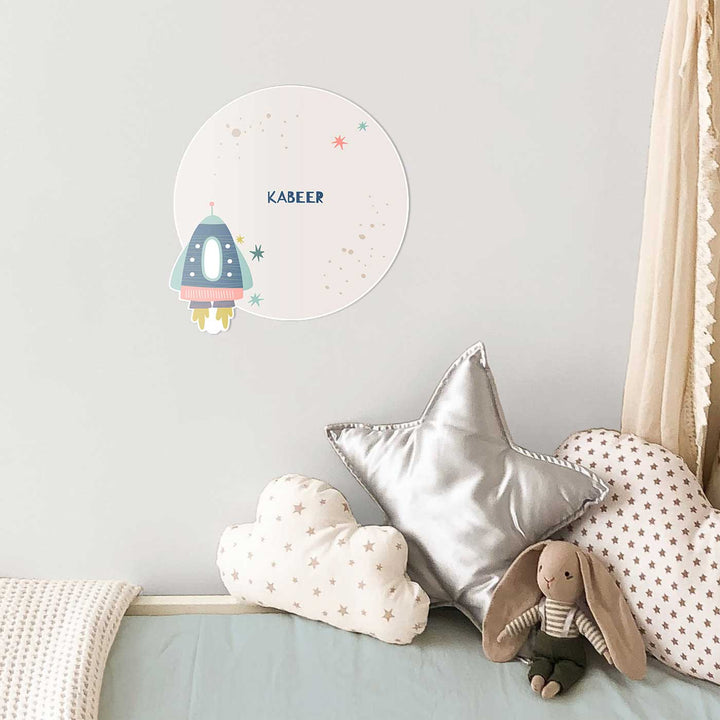 Personalized Space Explorer Theme Acrylic Kids Name Plate