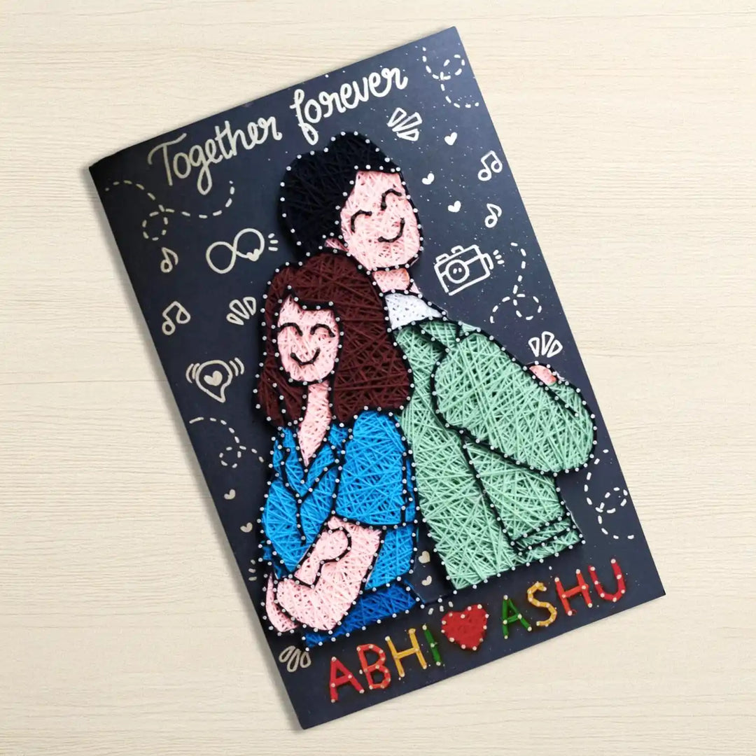 Personalized Handmade String Art Our Bond Illustration Mdf Wood Decorative Plaque For Siblings
