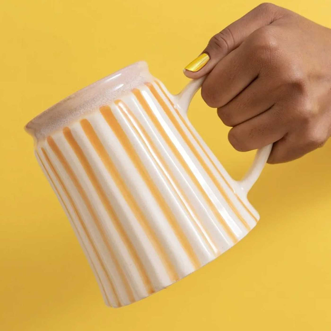 Handmade Sunny Stripe Ceramic Mug