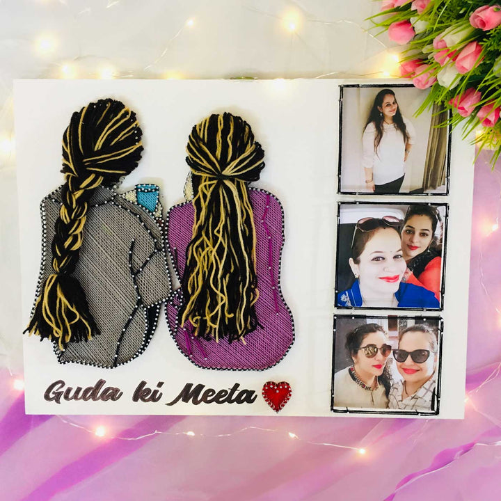 Photo Personalized Handmade String Art Sister Forever Design MDF Wood Decorative Plaque