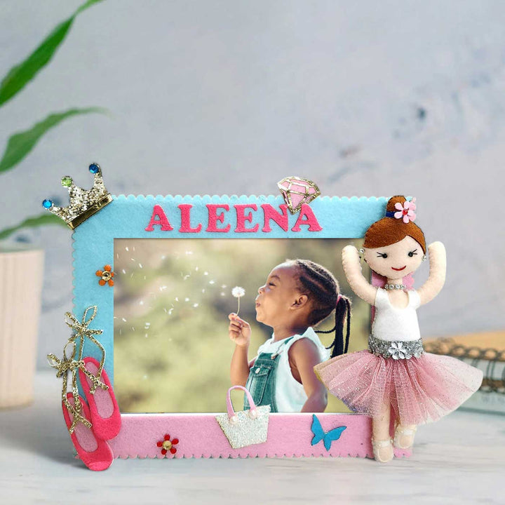 Personalized Dancing Ballerina Theme Felt Photo Frame