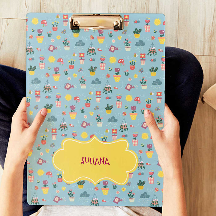 Personalized Enchanted Garden Theme Acrylic Clipboard