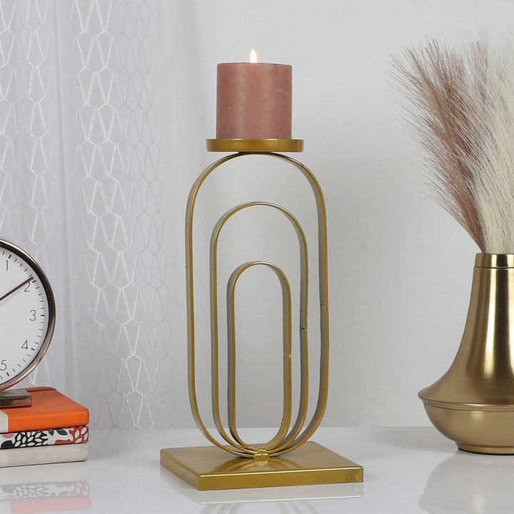 Handmade Striped Wired Oval Metal Tealight Holder For Festive Decor
