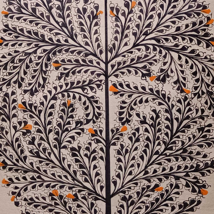 11 X 19 Inch | Handmade Tussar Silk Tree Of Life Painting