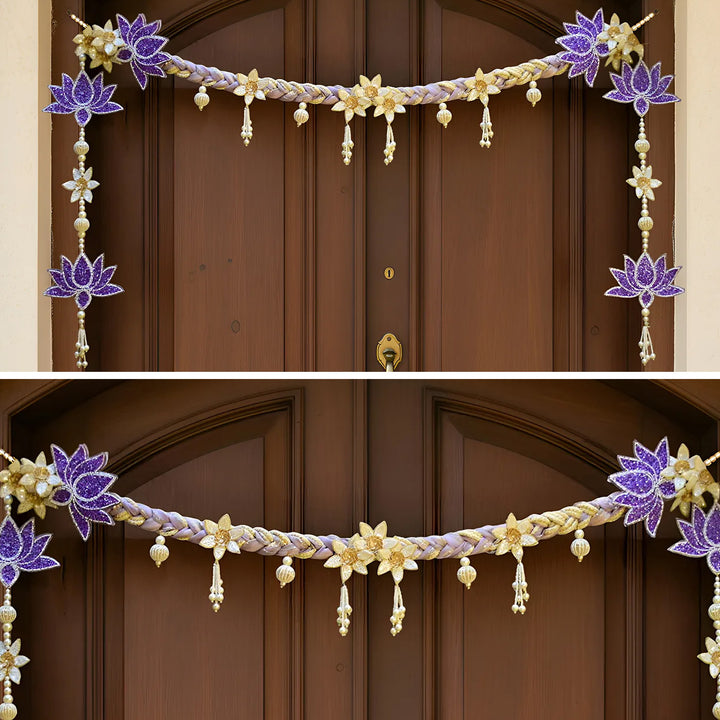 Handmade Decorative Beaded Lotus Radiance Toran