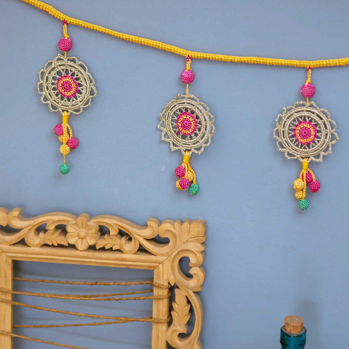 Handmade Crochet Mandala Cotton Toran