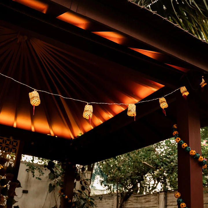 3m, 10 Bulbs | Bell Shaped Eco-Friendly Handmade Woven Bamboo LED Fairy Light