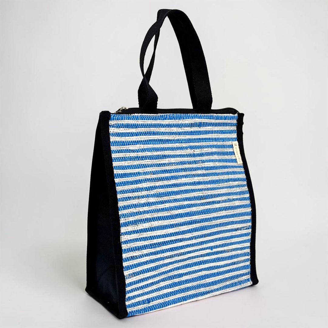 Handcrafted Upcycled Plastic Lunch Bag For Everyday Use | Fits 3 Lunchboxes & 1L Water Bottle
