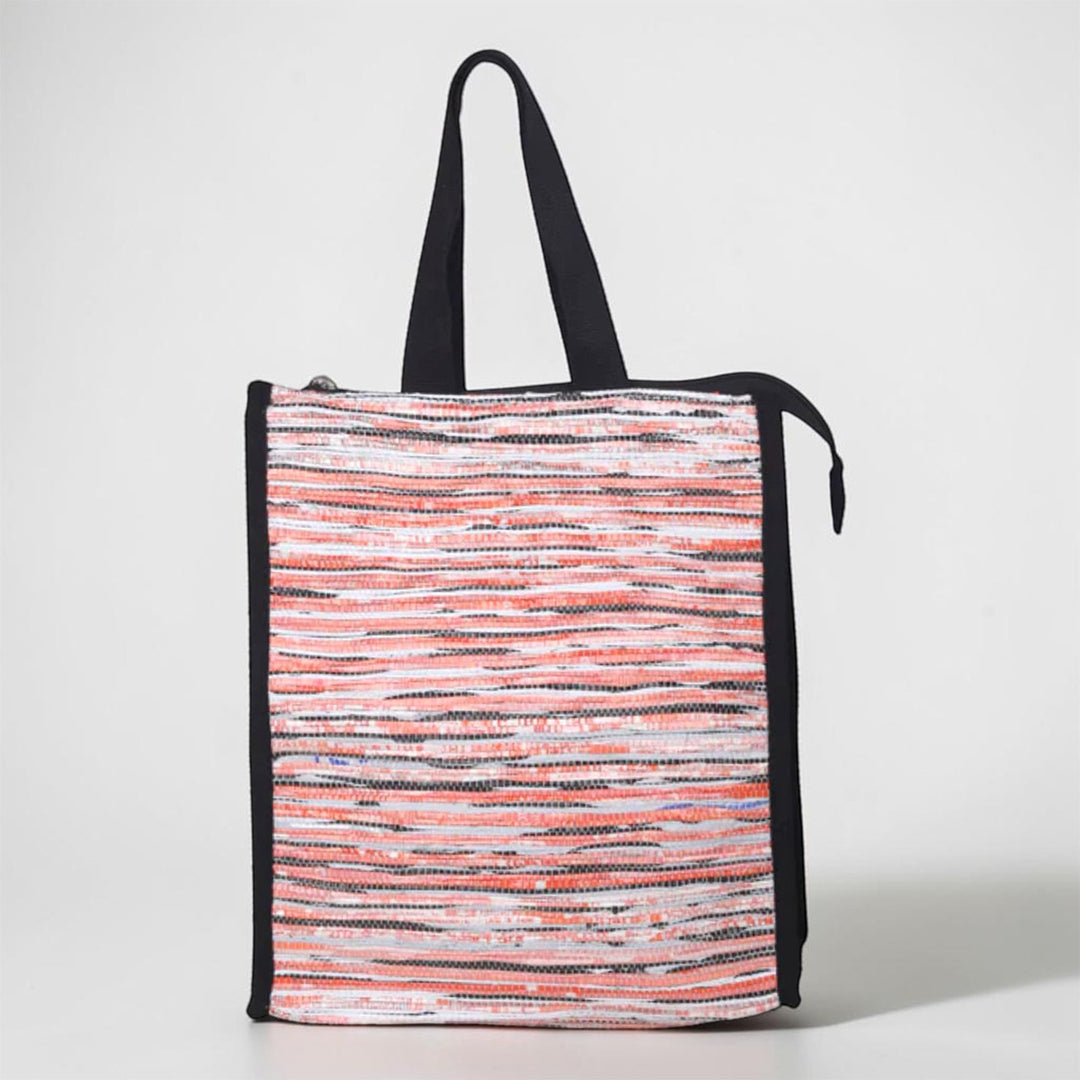 Upcycled Handcrafted Plastic Lunch Bag For Everyday Use | Fits 3 Lunchboxes & 1L Water Bottle