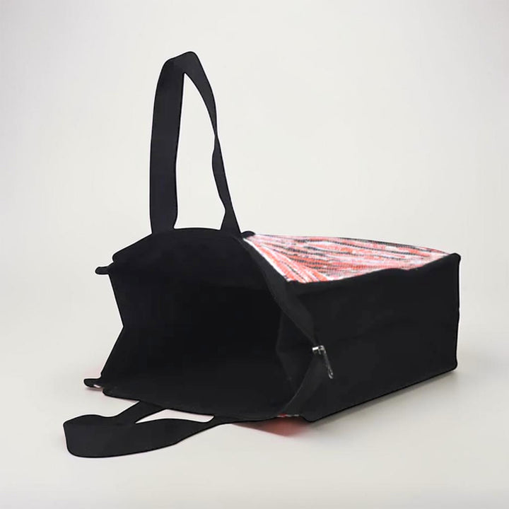 Upcycled Handcrafted Plastic Lunch Bag For Everyday Use | Fits 3 Lunchboxes & 1L Water Bottle