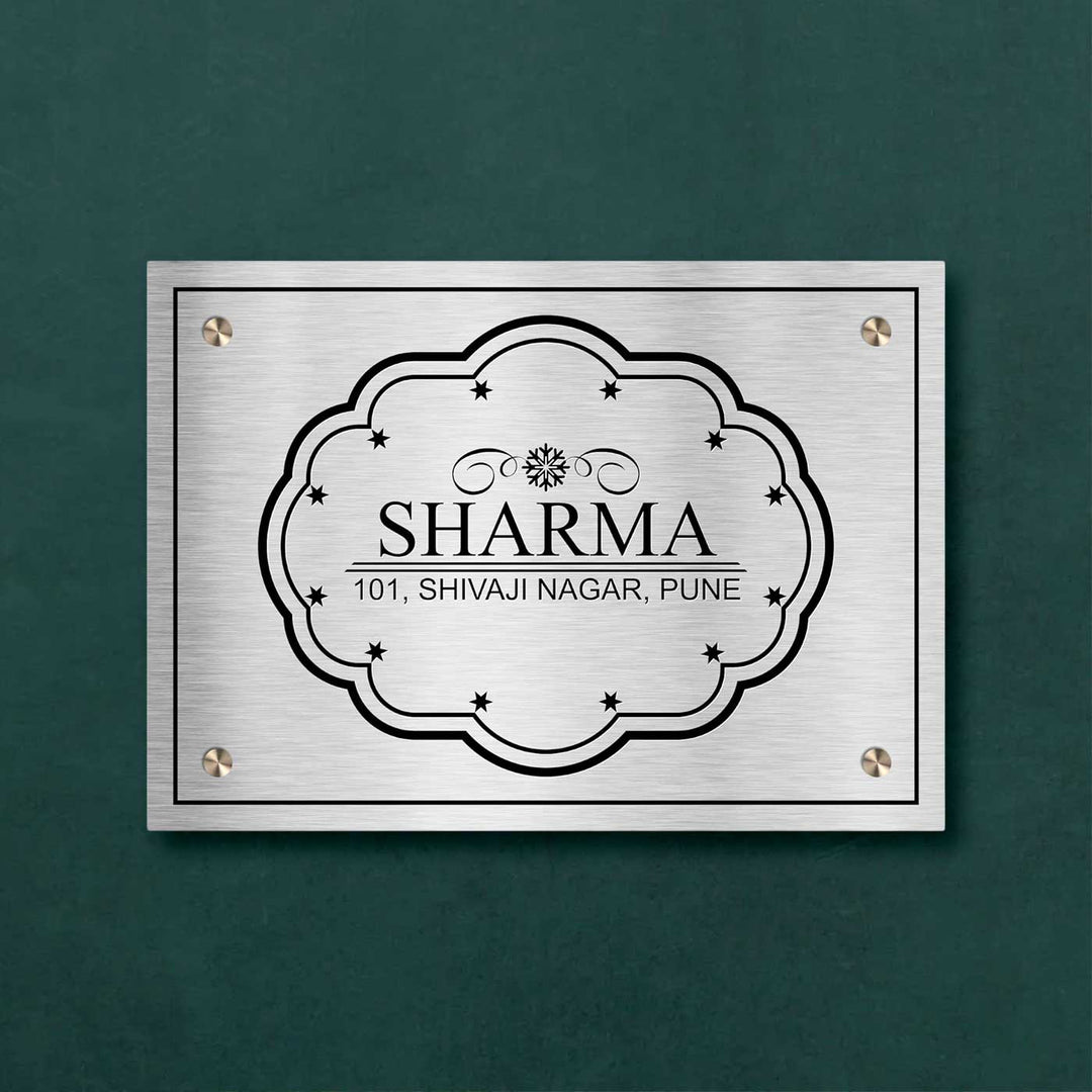 Personalized Weatherproof Sleek Stainless Steel Name Plate